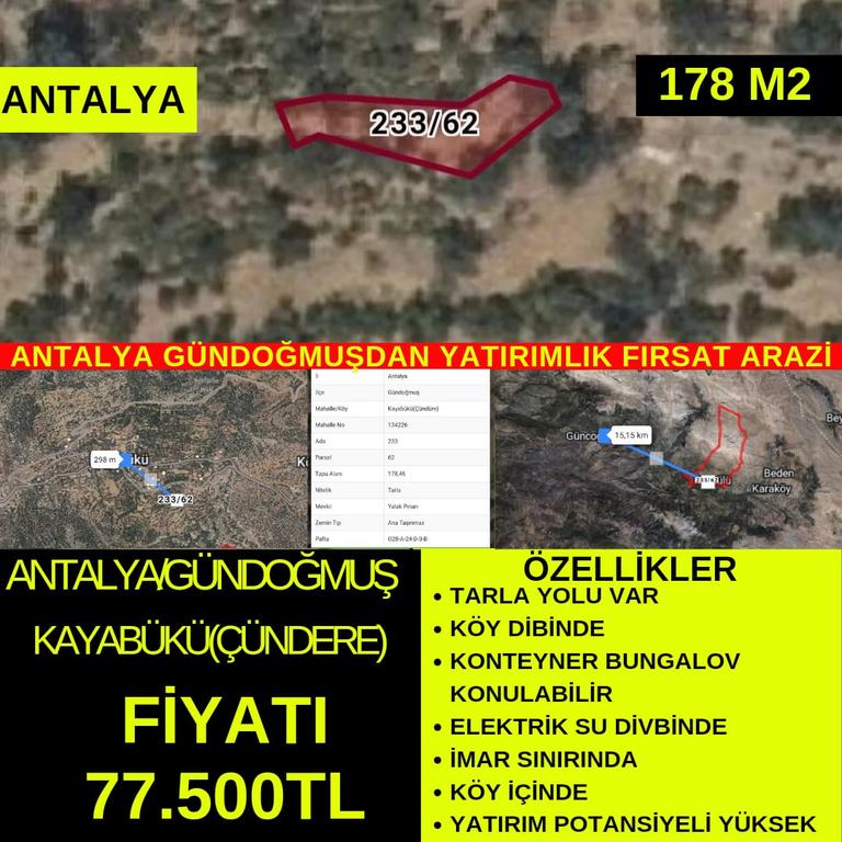 gündoğmuşta  klepir  arazı  ak emlak ta Image 1